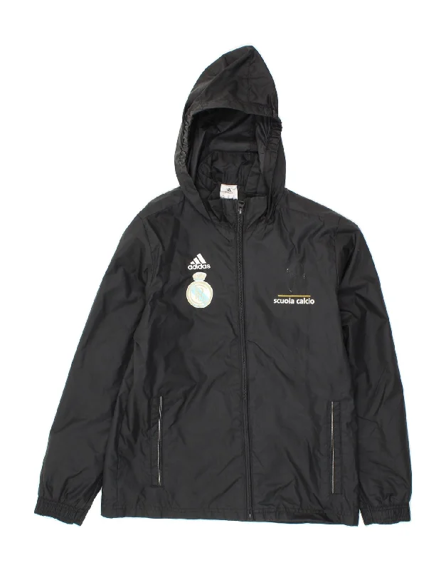 Men's Coats with Flannel LiningADIDAS Boys Scuola Calcio Graphic Hooded Rain Jacket 11-12 Years Black Men's Coats with Flannel LiningADIDAS Boys Scuola Calcio Graphic Hooded Rain Jacket 11-12 Years Black