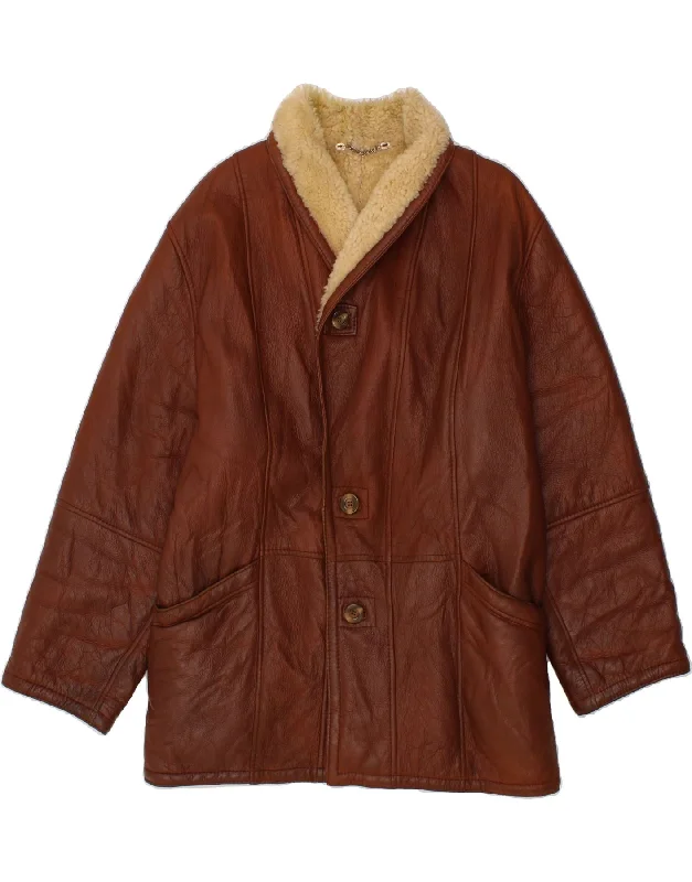 Men's Coats for Mild WeatherANFOR Mens Shearling Jacket UK 38 Medium Brown Shearling Men's Coats for Mild WeatherANFOR Mens Shearling Jacket UK 38 Medium Brown Shearling