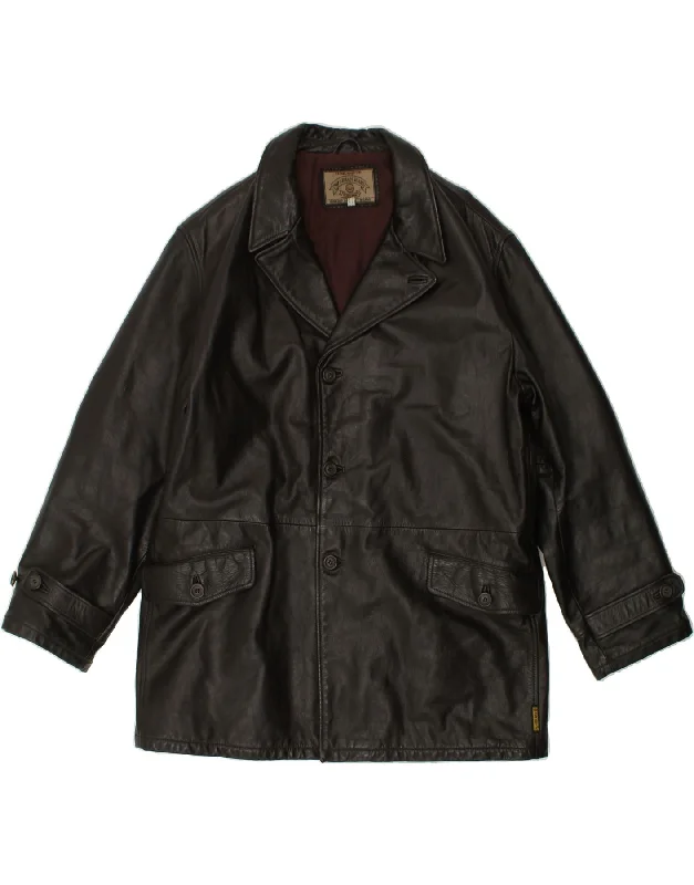 Men's Coats with Water-Repellent FabricARMANI JEANS Mens Leather Jacket UK 42 XL Black Leather Men's Coats with Water-Repellent FabricARMANI JEANS Mens Leather Jacket UK 42 XL Black Leather