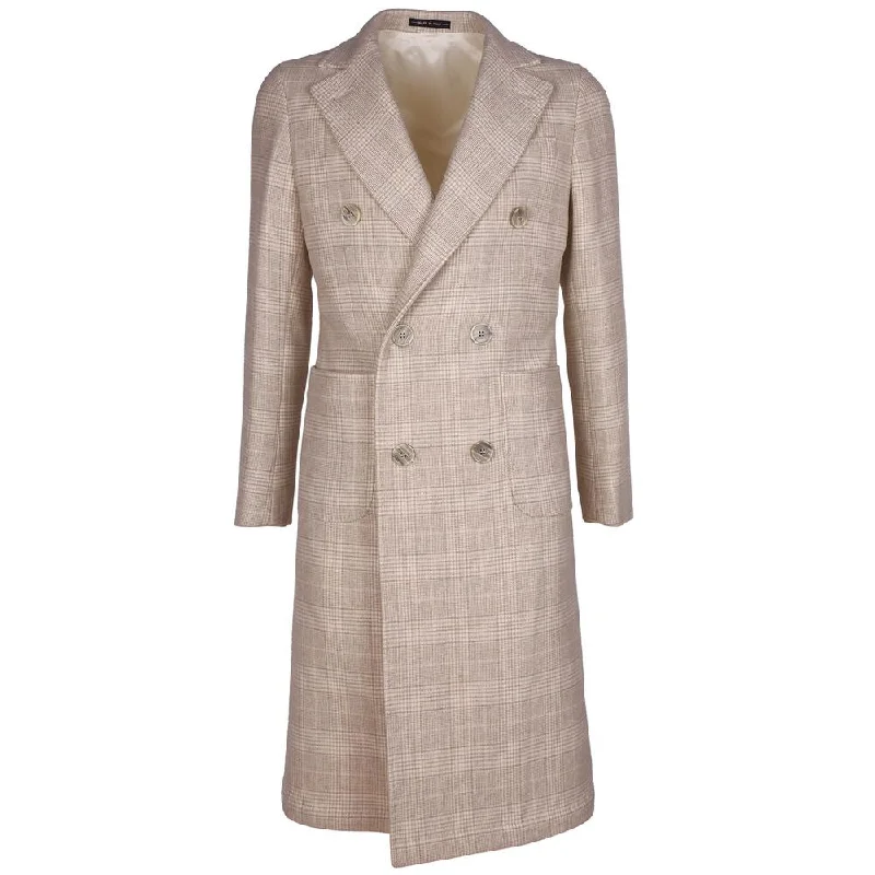Men's Coats with Hidden PocketsBeige Wool Vergine Jacket