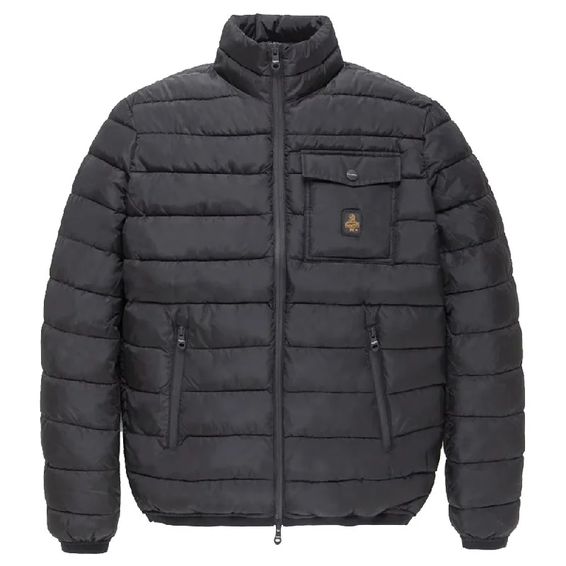 Men's Coats with Water-Repellent FabricBlack Nylon Men's Jacket