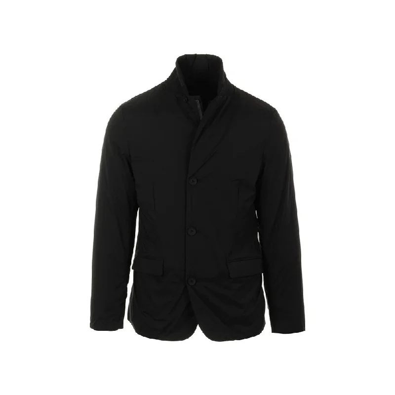 Men's Coats for Outdoor ActivitiesBlack Polyester Jacket