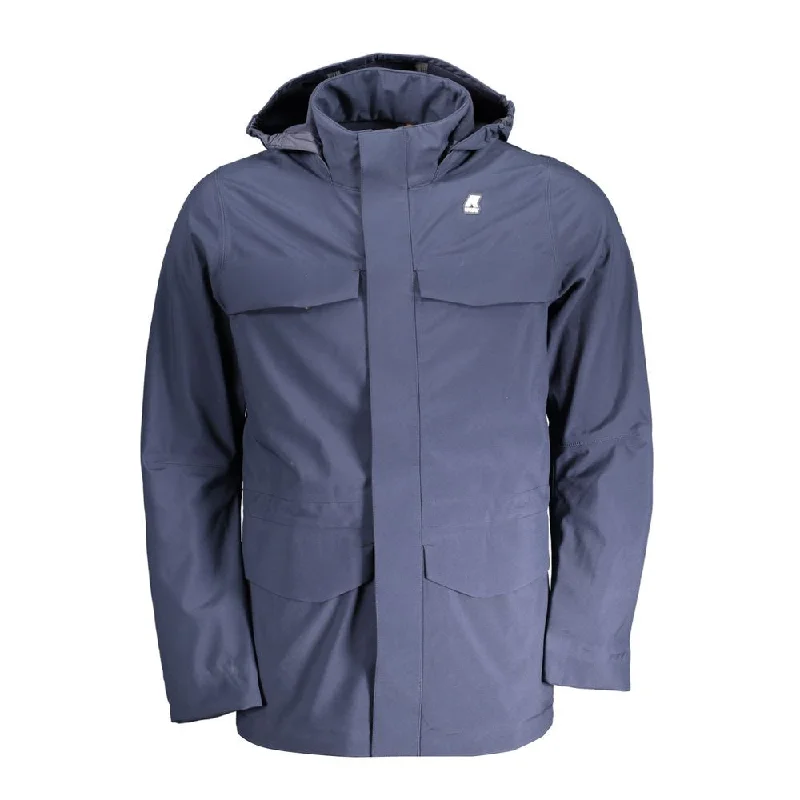 Men's Coats with Vintage StyleBlue Polyester Jacket