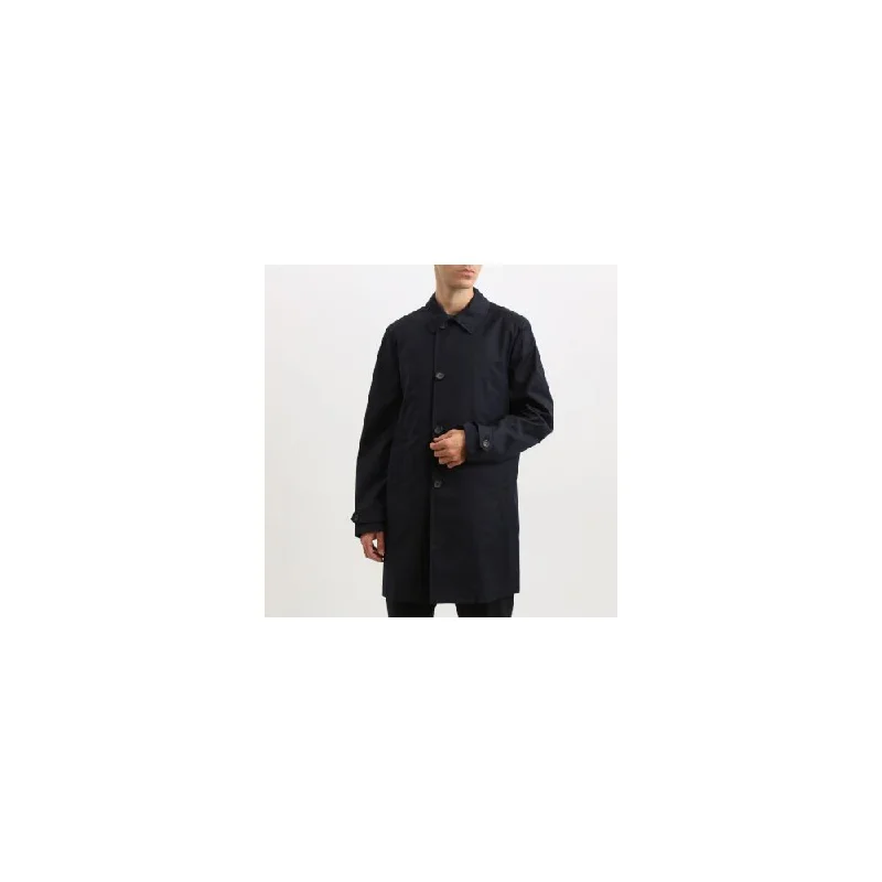 Men's Coats with Magnetic ClosuresBlue Polyester Jacket