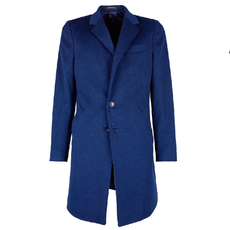 Men's Coats with Quilted LiningBlue Wool Vergine Jacket