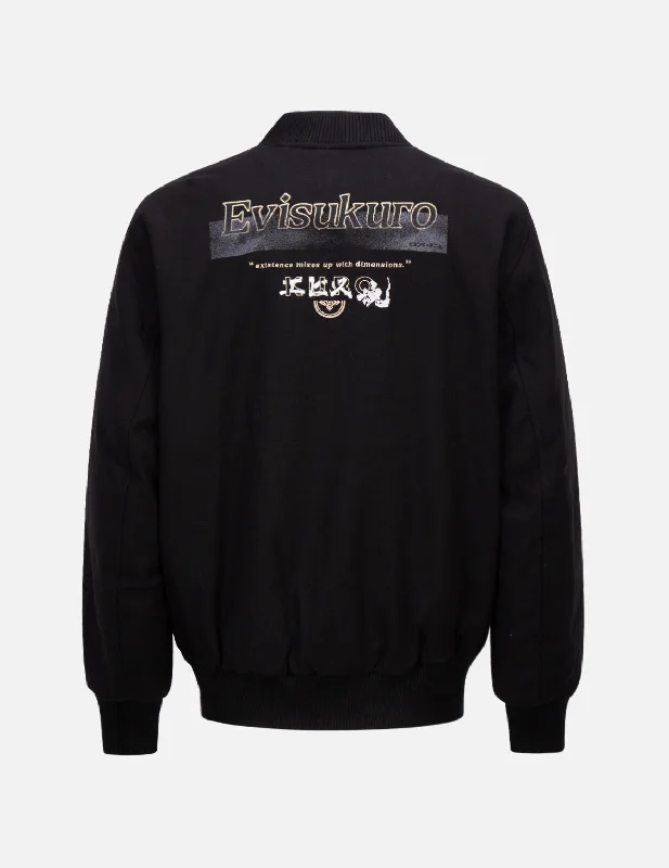 Casual Men's Bomber JacketsBox Logo Embroidered and Print Bomber Jacket