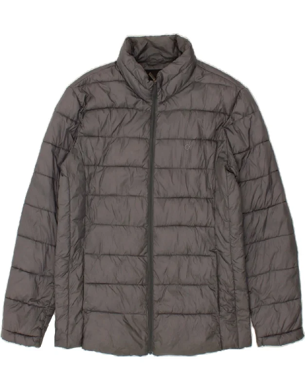 Practical Men's RaincoatsCALVIN KLEIN JEANS Mens Padded Jacket UK 42 XL Grey Polyester Practical Men's RaincoatsCALVIN KLEIN JEANS Mens Padded Jacket UK 42 XL Grey Polyester