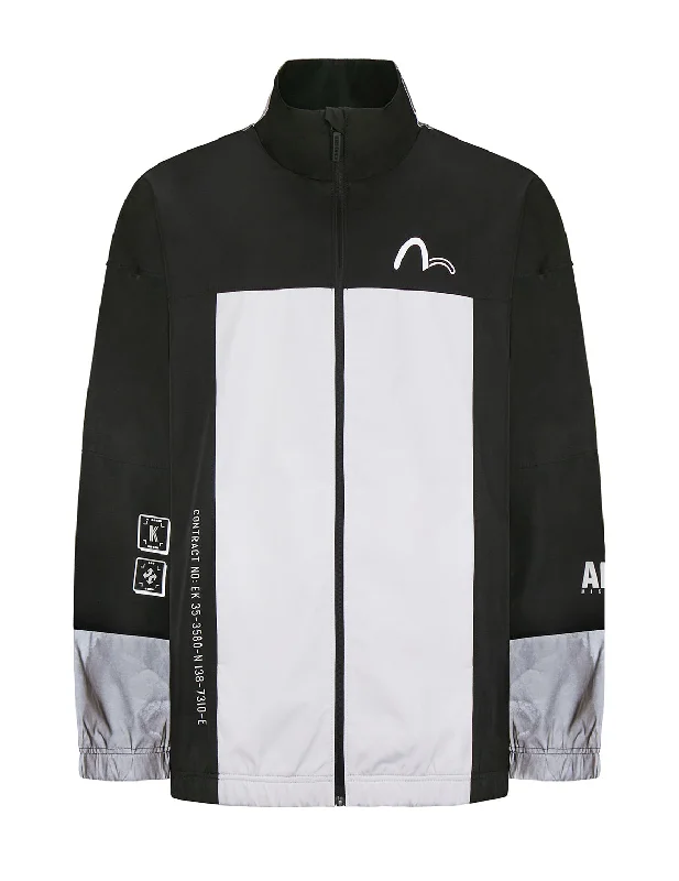 Men's Coats for HikingCamo Print Colorblock Windbreaker Jacket