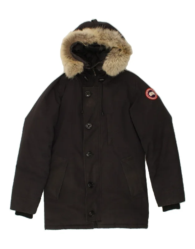 Elegant Men's Wool CoatsCANADA GOOSE Mens Hooded Parka Jacket UK 34 XS Navy Blue Polyester Elegant Men's Wool CoatsCANADA GOOSE Mens Hooded Parka Jacket UK 34 XS Navy Blue Polyester