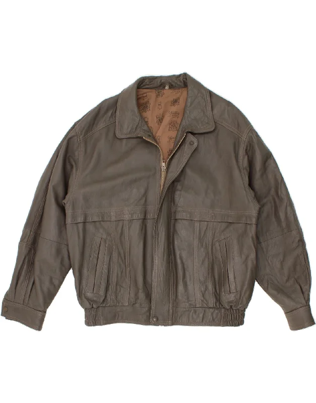 Unique Men's Flight JacketsCANDA Mens Leather Jacket UK 42 XL Brown
