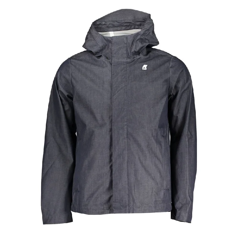 Men's Coats with Stretch FabricChic Blue Cotton Hooded Sports Jacket
