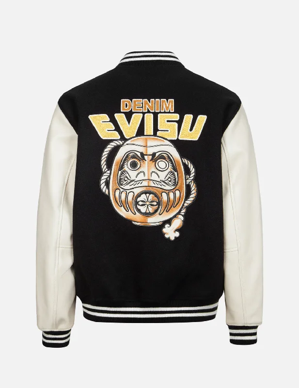 Men's Coats with Ripstop FabricDaruma Appliqué Relax Fit Baseball Jacket