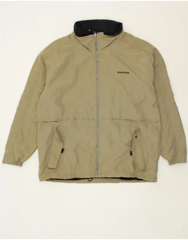 Men's Coats with ButtonsDIADORA Mens Rain Jacket UK 38 Medium Beige Polyamide