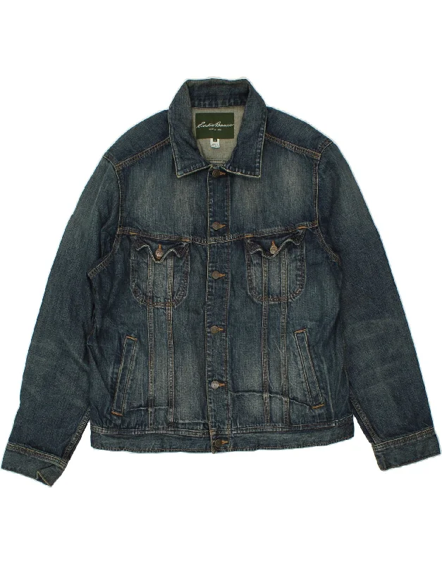 Men's Coats with Stretch FabricEDDIE BAUER Mens Denim Jacket UK 42 XL Blue Cotton