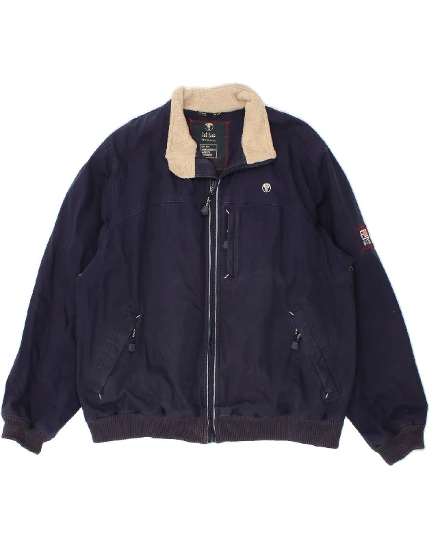 Men's Coats Made in the USAFAT FACE Mens Bomber Jacket UK 40 Large Navy Blue Cotton