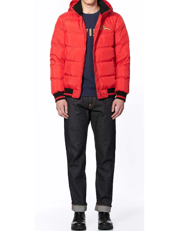 Men's Coats with Breathable FabricGodhead Embroidered Color Blocking Down Jacket