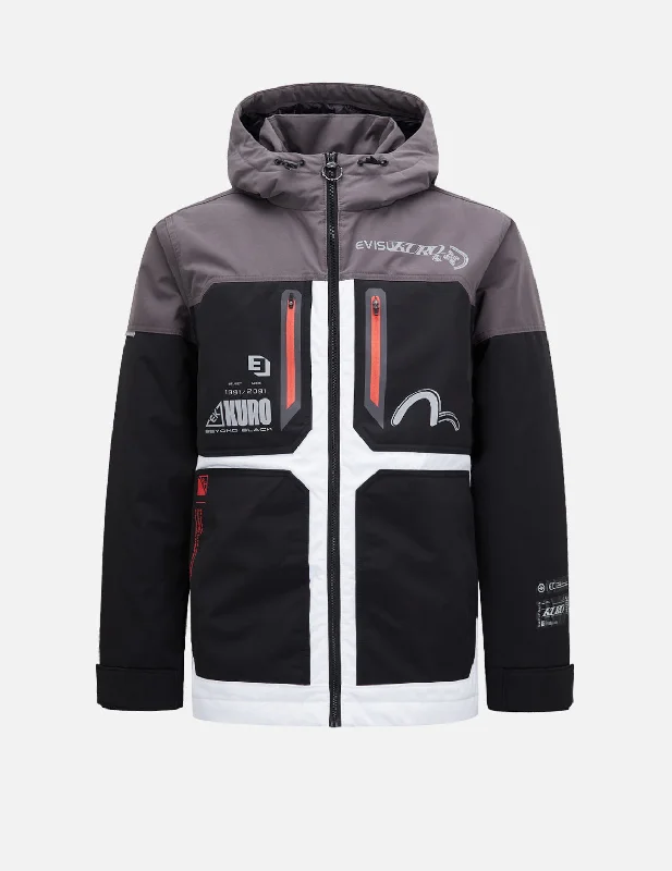 Functional Men's Ski Jackets"K" Print Tri-color Padded Sport Jacket