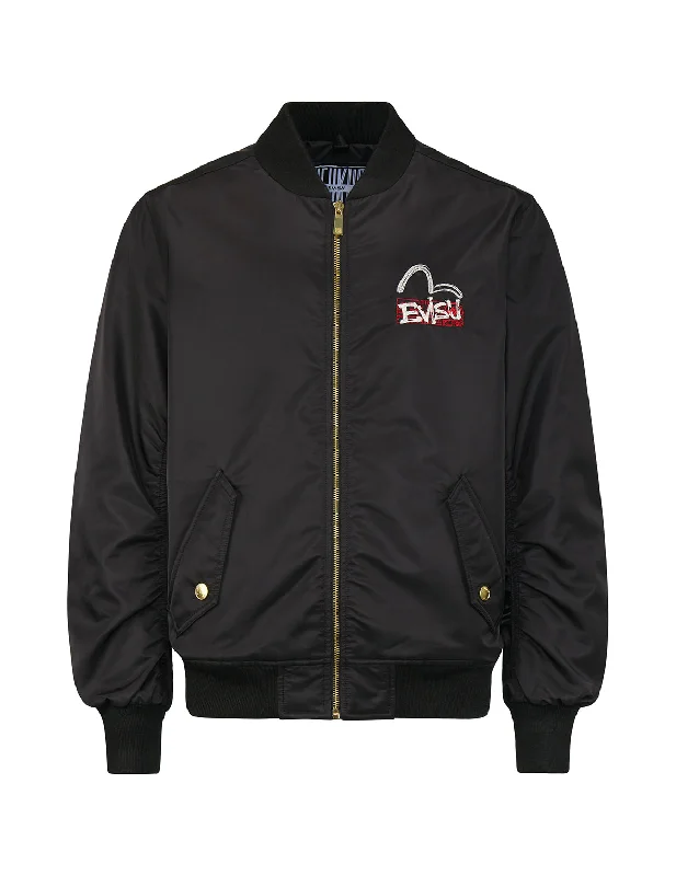 Men's Coats for Formal EventsMulti-Layered Graphics Print Padded Bomber Jacket