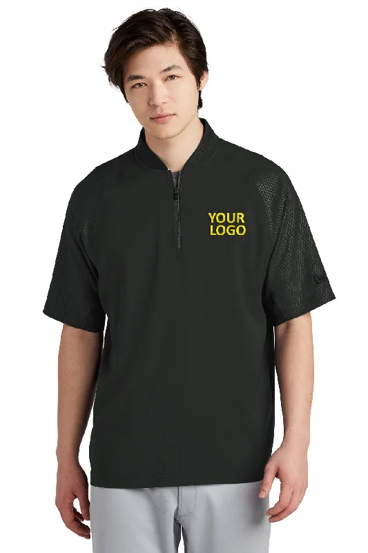 Men's Coats with ButtonsNew Era Cage Short Sleeve 1/4-Zip Customized Jackets, Black
