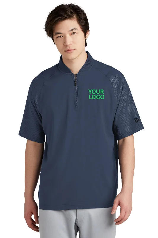 Men's Coats with Adjustable HemsNew Era Cage Short Sleeve 1/4-Zip Customized Jackets, True Navy Men's Coats with Adjustable HemsNew Era Cage Short Sleeve 1/4-Zip Customized Jackets, True Navy