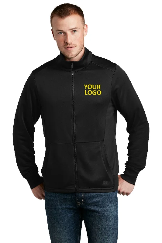 Men's Coats for SkiingNew Era Performance Terry Full-Zip Customized Jackets, Black