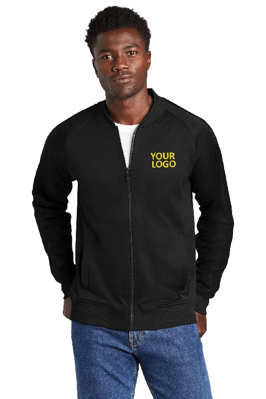 Men's Coats with Quilted LiningNew Era Custom Track Jackets, Black/ Black