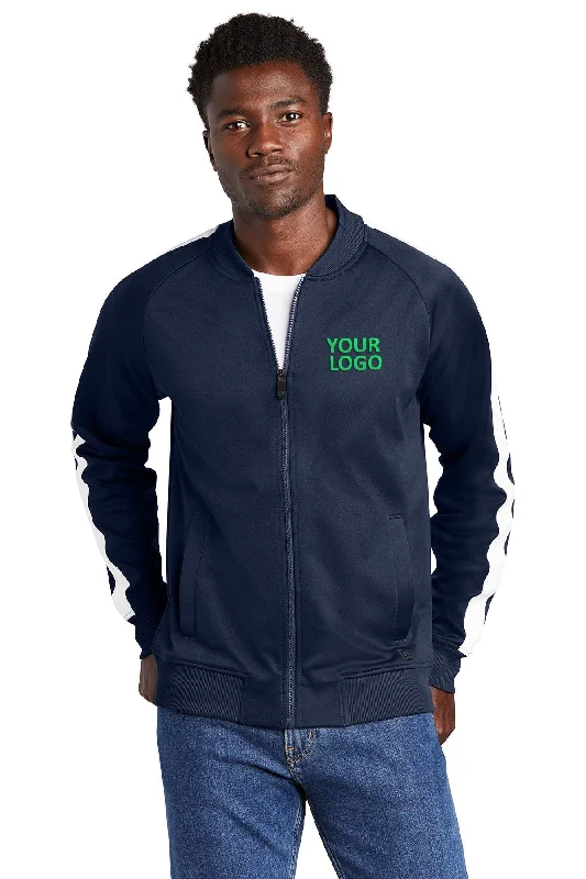 Men's Coats with Military InfluenceNew Era Custom Track Jackets, True Navy/ White
