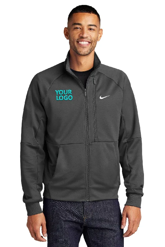 Men's Coats with HoodsNike Full-Zip Chest Swoosh Custom Jackets, Anthracite