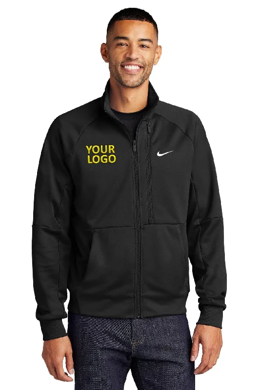 Men's Coats for Short MenNike Full-Zip Chest Swoosh Custom Jackets, Black