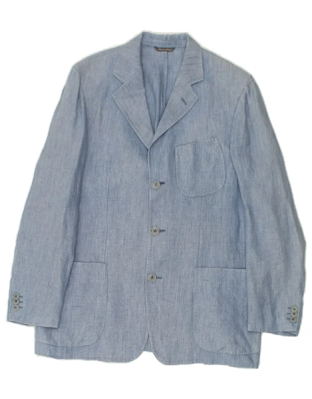 Lightweight Men's WindbreakersPAUL & SHARK Mens 3 Button Blazer Jacket IT 50 Large Blue Linen Lightweight Men's WindbreakersPAUL & SHARK Mens 3 Button Blazer Jacket IT 50 Large Blue Linen