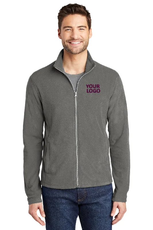 Men's Coats with Fur TrimPort Authority MicroFleece Customized Jackets, Pearl Grey