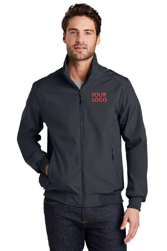 Men's Coats with Quilted LiningPort Authority Soft Shell Custom Bomber Jackets, Battleship Grey Men's Coats with Quilted LiningPort Authority Soft Shell Custom Bomber Jackets, Battleship Grey