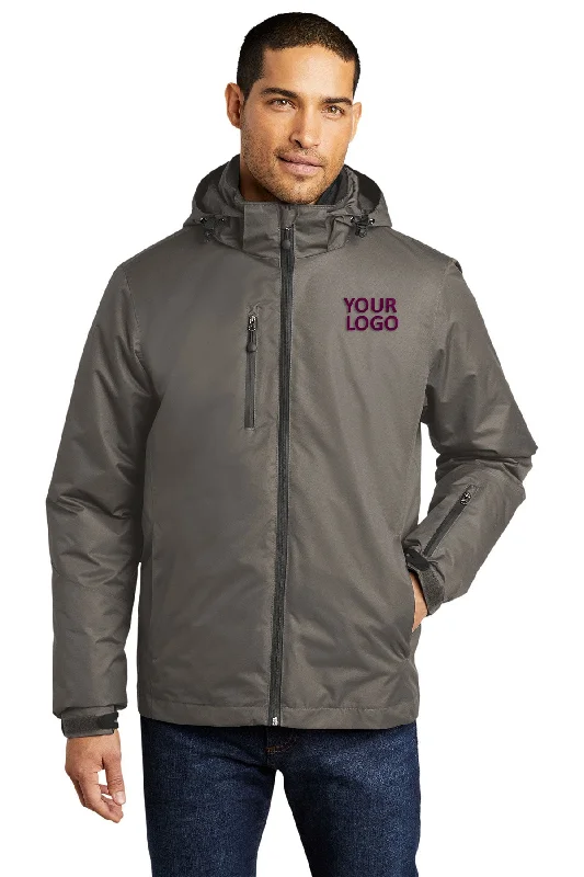 Men's Coats Made in ItalyPort Authority Vortex Customized Waterproof 3-in-1 Jackets, Deep Smoke/ Charcoal Men's Coats Made in ItalyPort Authority Vortex Customized Waterproof 3-in-1 Jackets, Deep Smoke/ Charcoal