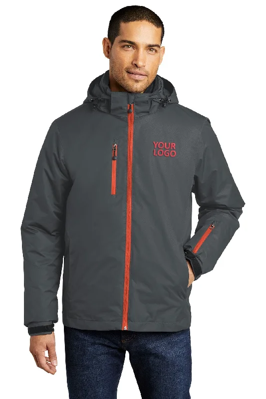 Waterproof Men's ParkasPort Authority Vortex Customized Waterproof 3-in-1 Jackets, Magnet/ Orange Waterproof Men's ParkasPort Authority Vortex Customized Waterproof 3-in-1 Jackets, Magnet/ Orange