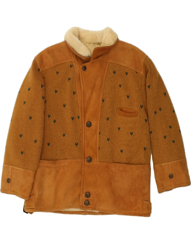 Men's Coats with Velcro ClosuresSHEARLING Mens Graphic Shearling Jacket IT 50 Large Brown Shearling Men's Coats with Velcro ClosuresSHEARLING Mens Graphic Shearling Jacket IT 50 Large Brown Shearling