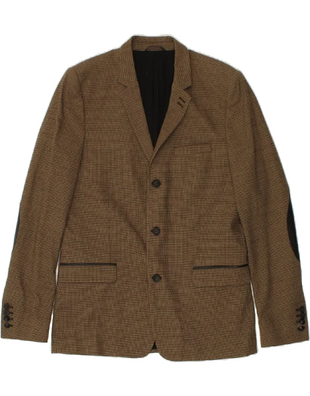 Comfortable Men's ParkasTHE KOOPLES Mens Fitted 3 Button Blazer Jacket EU 52 XL Brown Check Sports Comfortable Men's ParkasTHE KOOPLES Mens Fitted 3 Button Blazer Jacket EU 52 XL Brown Check Sports