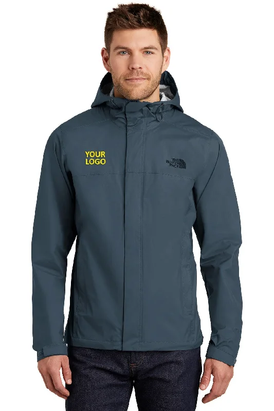 Men's Coats with Hand WarmersNorth Face DryVent Rain Jacket Shady Blue
