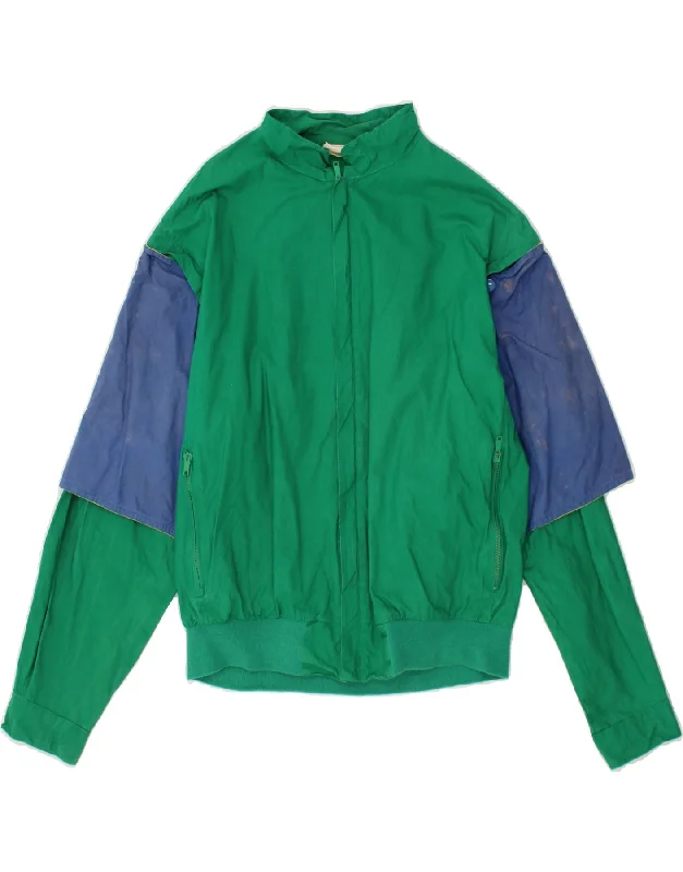 Weather-Resistant Men's CoatsVINTAGE Mens Bomber Jacket UK 38 Medium Green Colourblock Weather-Resistant Men's CoatsVINTAGE Mens Bomber Jacket UK 38 Medium Green Colourblock