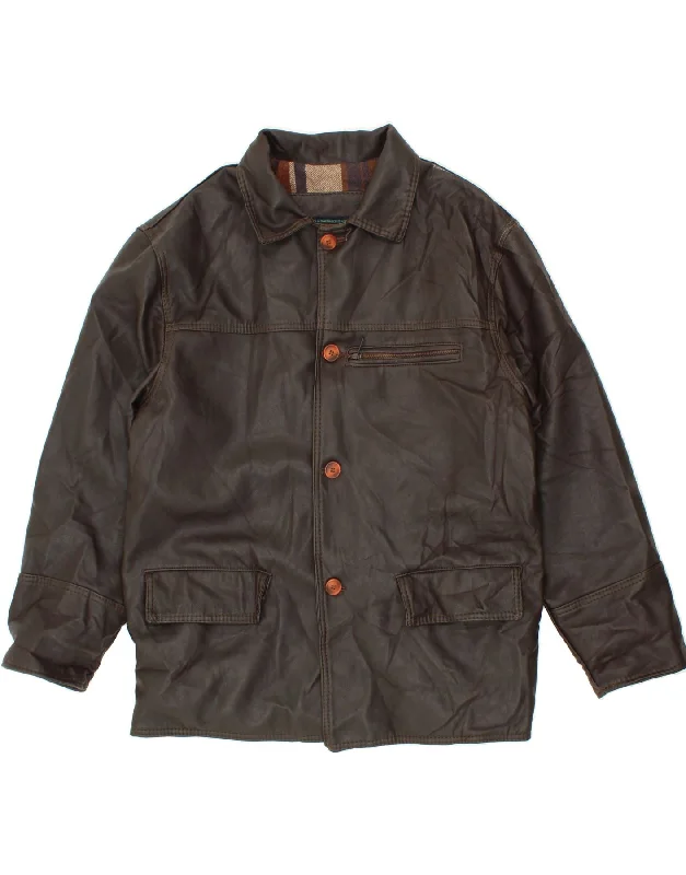 Men's Coats for Casual WearVINTAGE Mens Faux Leather Jacket UK 42 XL Brown Polyvinyl Men's Coats for Casual WearVINTAGE Mens Faux Leather Jacket UK 42 XL Brown Polyvinyl