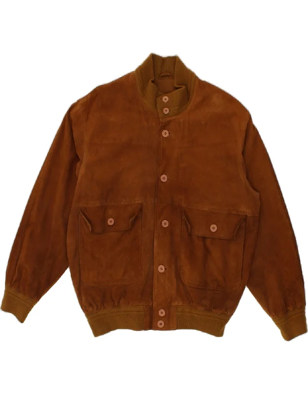 Men's Coats with Modern CutsVINTAGE Mens Suede Bomber Jacket UK 40 Large Brown Leather Men's Coats with Modern CutsVINTAGE Mens Suede Bomber Jacket UK 40 Large Brown Leather