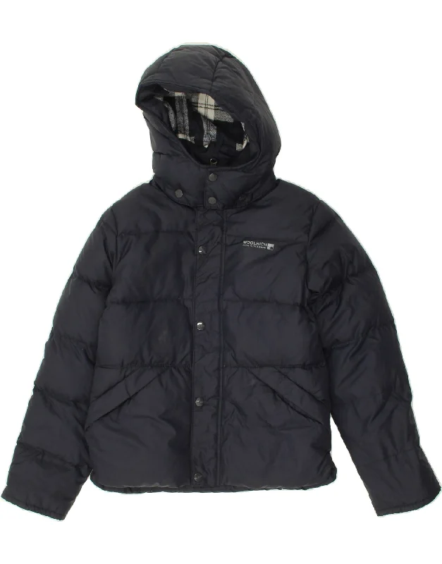 Trendy Men's Anorak JacketsWOOLRICH Boys Hooded Padded Jacket 9-10 Years Navy Blue Nylon Trendy Men's Anorak JacketsWOOLRICH Boys Hooded Padded Jacket 9-10 Years Navy Blue Nylon